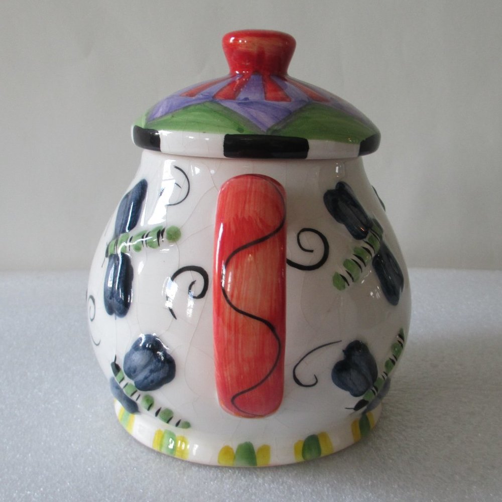 VINTAGE DRAGONFLY CERAMIC TEAPOT - Picture 5 of 14